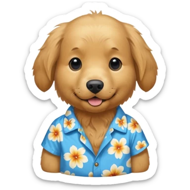 Goldern Dog – wearing blue aloha shirt sticker