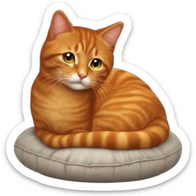 Chat roux sur un coussin sticker