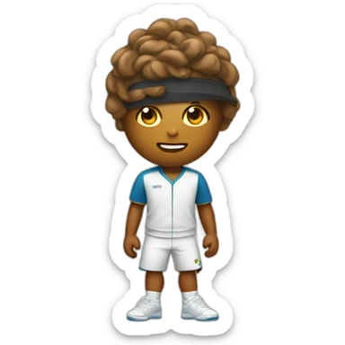 Poop emoji in tennis uniform sticker