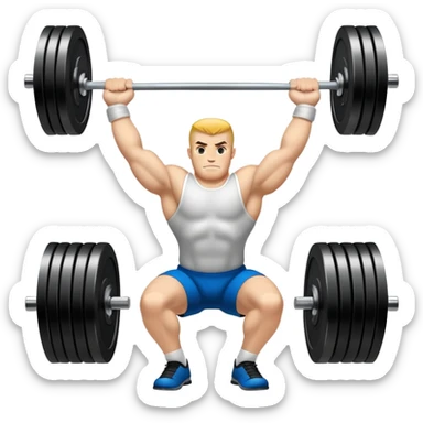 Iconic emblem of powerlifting, featuring a heavy barbell with weights on each side. The barbell is positioned in a dynamic way, emphasizing the power and intensity of the sport. The emblem is bold and sleek, conveying the essence of professional powerlifting.  sticker