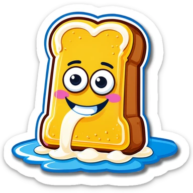 happy Twinkie with frosting coming out the bottom  glue tile hiding the eyes and top of the Twinkie ￼ sticker