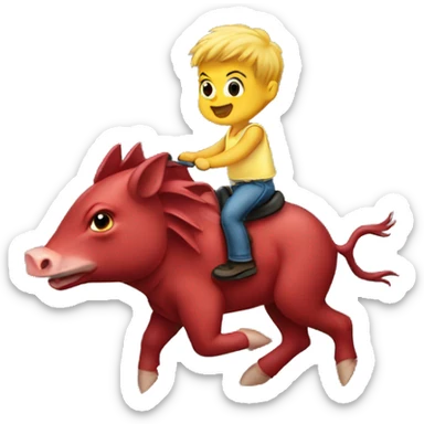 Baby riding a razorback  sticker