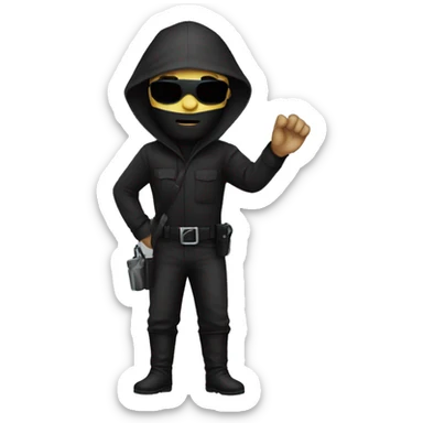 Person in a robber costume  sticker