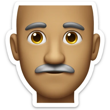 Man with a very small square mustache under his nose but not past it and parts his hair to the side sticker