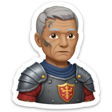 elderly tattooed knight, tattooed shoulder sticker