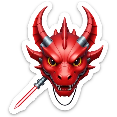crazy-funny-cyberpunk-red-dragon-head-laser-sword-red sticker