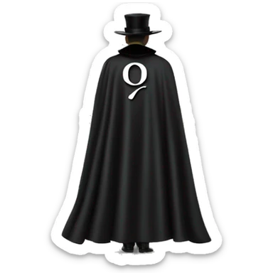 back profile of black magician, cape that says Dior, Dior logo on the cape sticker