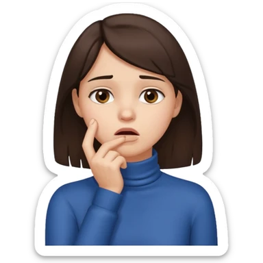 Brunette girl with hand on throat sticker