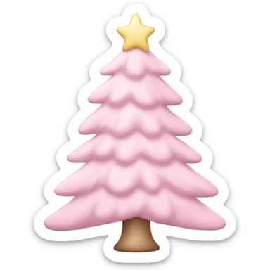 pastel pink christmas tree sticker