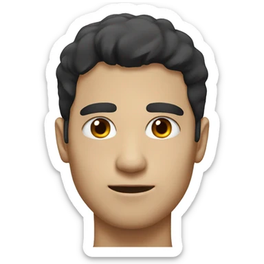 Male, black hair, have glass eye sticker