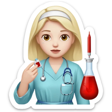 Emoji getting blood test sticker