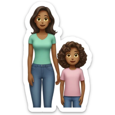 Mom standing with 3 children sticker