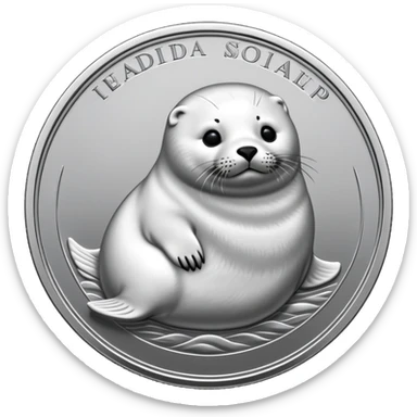 Make a coin engraved harp seal  whole body  and this coin price goes up sticker