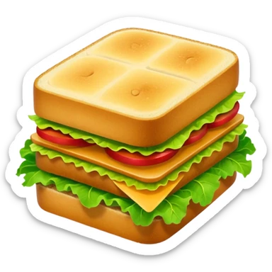 katsu sando with lettuce, apple emoji style sticker