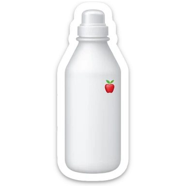small upright plastic bottle with pointed cap or brush applicator, matte white or pale beige tones, slim slightly cylindrical shape, school or office use, tip with small bead of opaque liquid, no text or extras, apple emoji style, soft lighting, subtle shadows, transparent background, emoji scale sticker