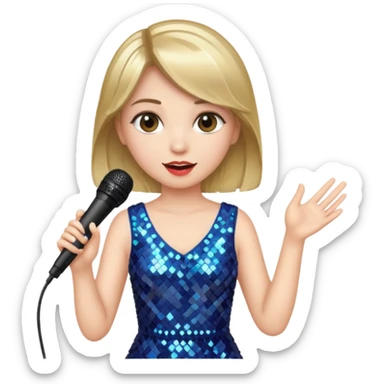 girl in blink dress, holding a mic



















 sticker