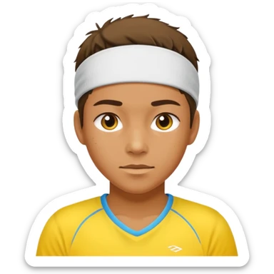 tennisplayer with sweatband, yellow color sticker