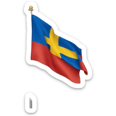 a similar flag as sweden but all the blue is replaced with red and the flag should be flat sticker