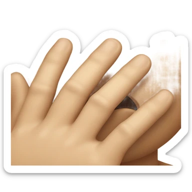 person biting fingers  sticker