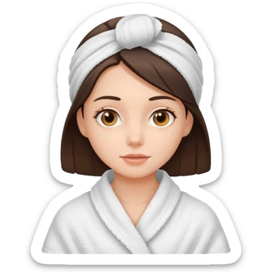 girl brunette getting a facial  sticker