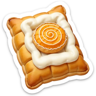 pastelito de batata, traditional Argentine pastry, golden fried dough, orange sweet potato filling, sugar glaze, viewed from above sticker