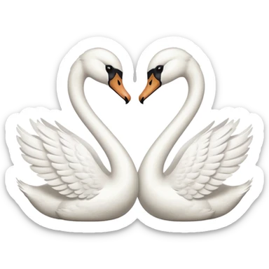 Two swan face each other sticker
