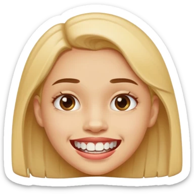 Girl with a underbite bottom teeth over top lip no top teeth sticker