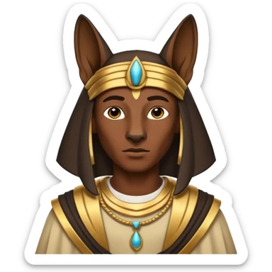 white man wearing anubis cloth sticker