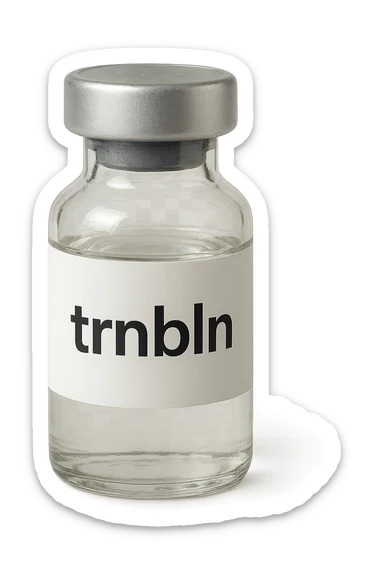 fiala medica realistica con la scritta "trnbln" sull'etichetta, FALLO MOLTO REALISTICO IN 3D sticker