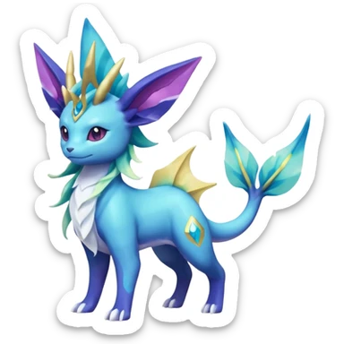 Suicune-Aurorus-Vaporeon-Meganium-fusion (full body) sticker