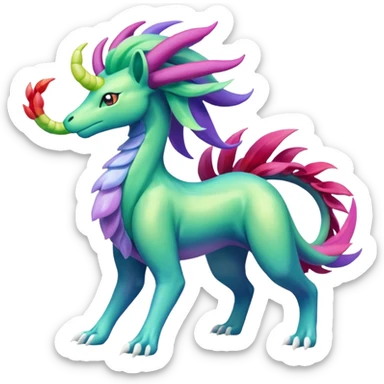Suicune-Keldeon-Meganium-fusion (full body) sticker
