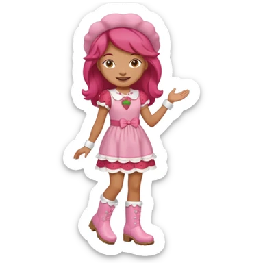 modern day cartoon character strawberry shortcake full body sticker