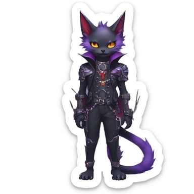 cool edgy black punk purple red ethereal fantasy nargacuga-bat-cat-Fakemon collar harness full body sticker