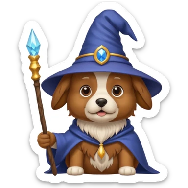 Dog wizard sticker
