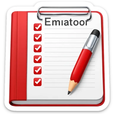 HAZ UN planificador de lista de objetivos en color vinotinto/rojo carmesí brillante, con hojas de cuaderno blancas (no agregues frutas ni nada de eso) https://imgproxy.attic.sh/insecure/f:png/plain/https://attic.sh/z0hvfdddapmiax935oa389bq0wzk sticker