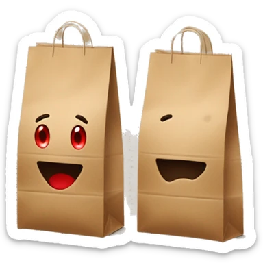 I need two shoping bags but its should be from brown paper, and on the bag written "Barbora" in red color, and dont need any invoice sticker