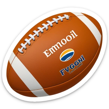 a rugby ball, but rather than it being colourful, it’s just white outline the same style as normal text.  sticker