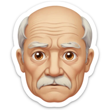 Strict Teacher – old man, serious gaze, raised chalk sticker