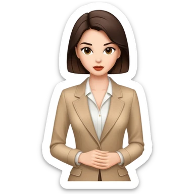 Elegant brunette model with stylish outfit sticker