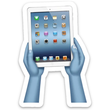 2 hands holding an ipad, no arms sticker
