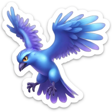 Blue Purple Shiny Galarian-Articuno Fire Head Big Eyeys sticker