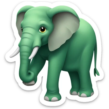 Green elephant sticker