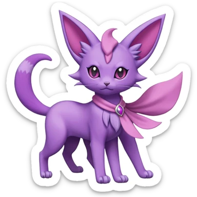 Purrloin-Espeon-Skitty-Pokémon-Fakémon-hybrid-creature (full body) sticker