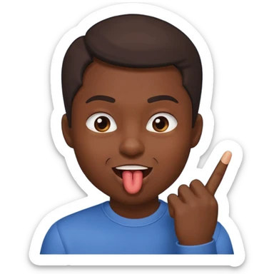 Emoji coquin avec le doigt dans le coin de la bouche 😏 avec ce regard là et cette tête qui se mord le doigt le visage plus coquin 😈  sticker