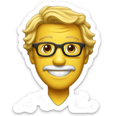 A smiley of a movie producer sticker