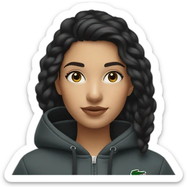 Lacoste bag latina girl with black lacoste hoodie sticker