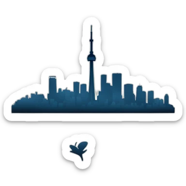 Toronto skyline cn tower sticker