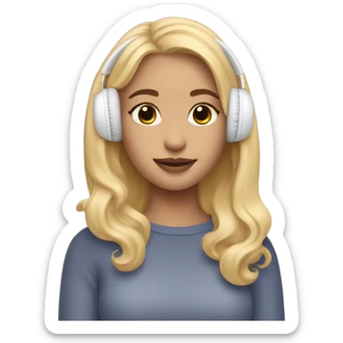 Blonde girl with AirPods Max  sticker