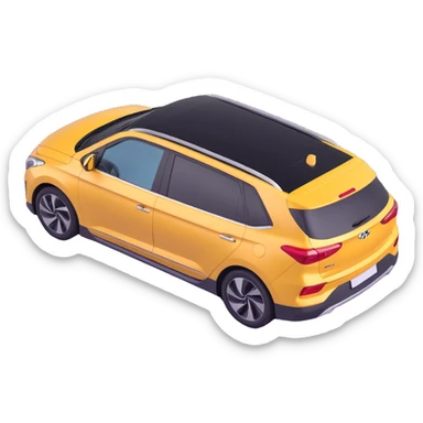 Hyundai INSTER car roof with sunroof panel sliding open, sunlight visible, modern look, 3D emoji style sticker