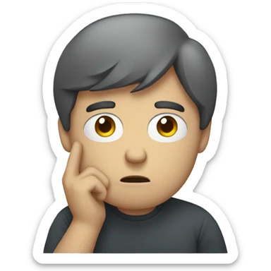 A fair man being sad looking in his phone  sticker